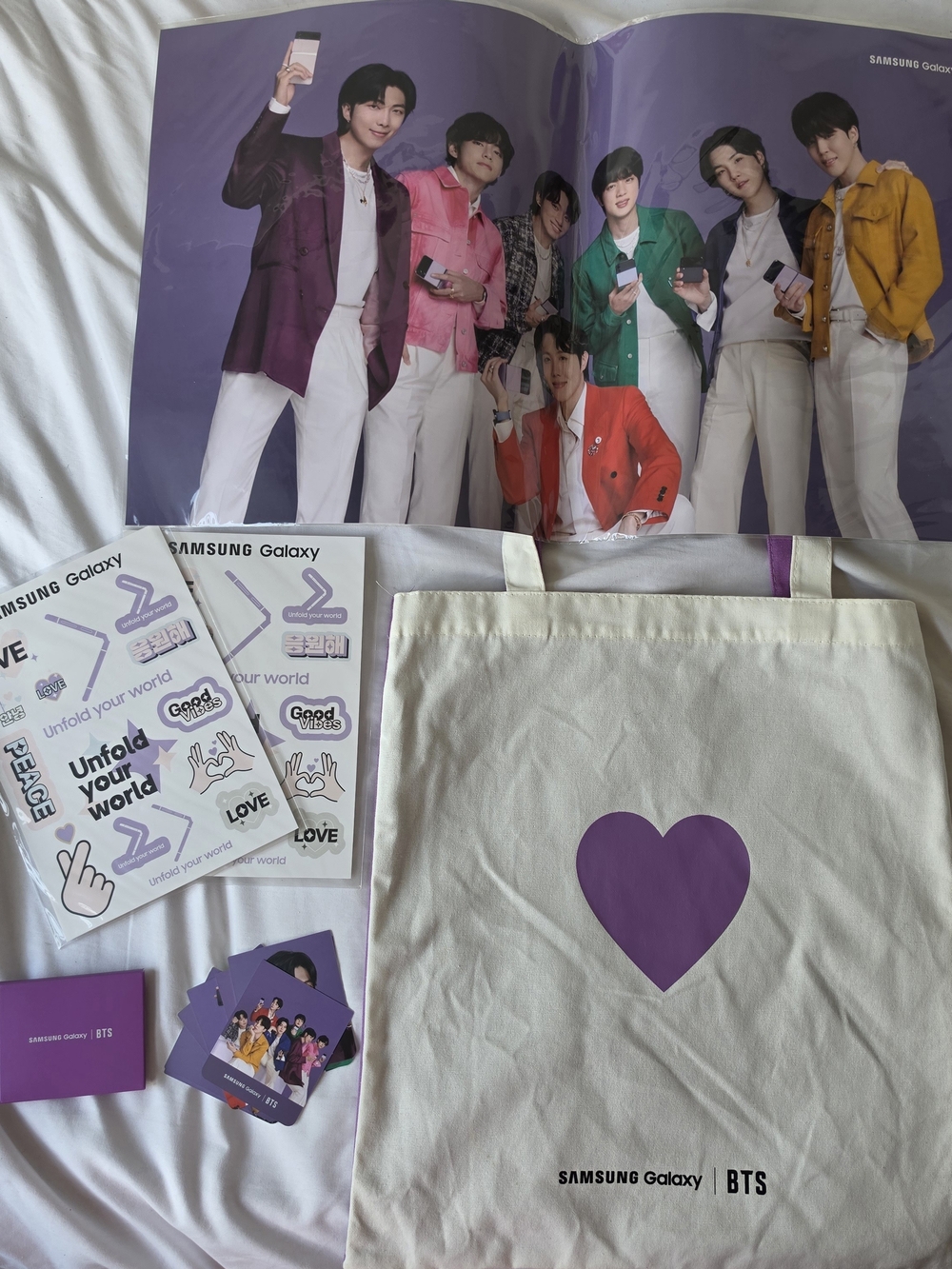 BTS Samsung Galaxy Experience Set (Photocards, Poster, Tote Bag & Stickers) NYC